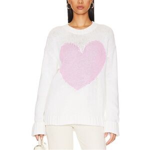 Show me your Mumu. Sweetheart heart sweater. Pink on white. Lightweight NWT